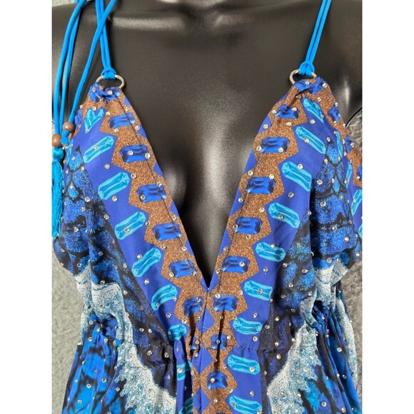 Celina Slip Dress OS Blue Pink White Coverup Summer Pool Party Boho Resort Fairy - Picture 3 of 7